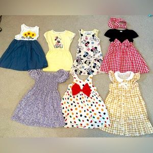 Lot of 7 dresses and one headband tie. Girls size 4/5.